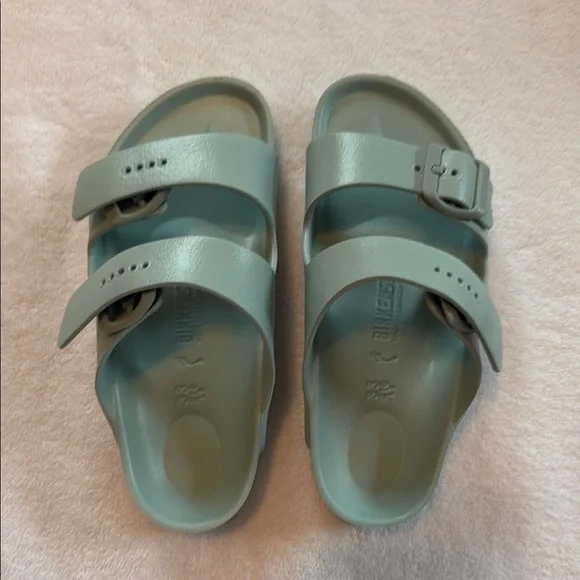 Birkenstock Teal Sandals Comfortable Molded Footbed - Picture 1 of 4